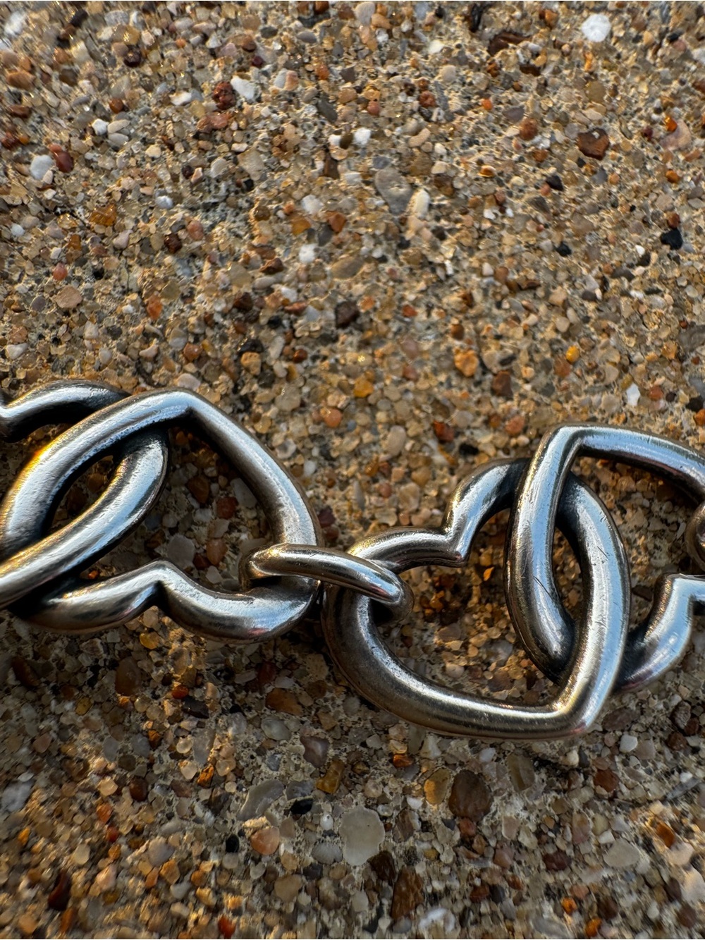Retired Authentic James Avery Double Heart Link Bracelet 8” Length - Picture 4 of 4